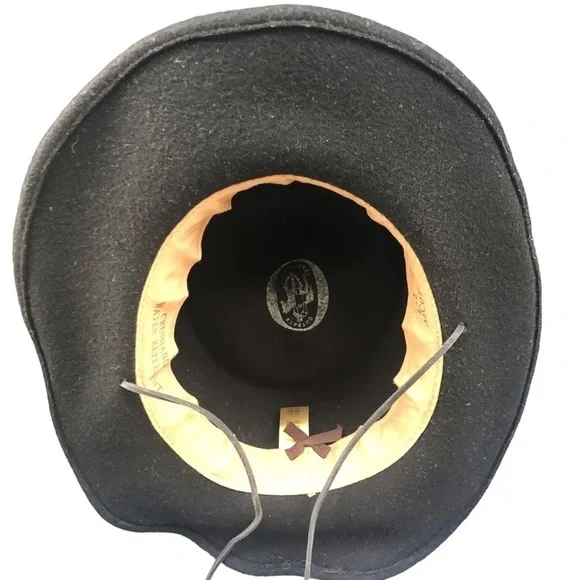 Outback Trading Co Black 100% Wool Cowboy Hat L 1422 Ascot Crushable Waterproof